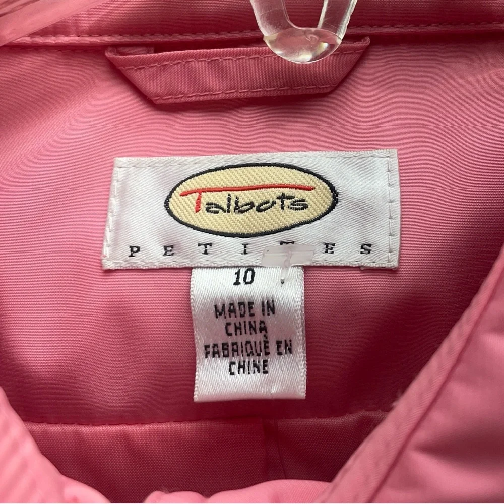Talbots Pink Button Front Rain Coat Jacket, Sz 10P - Picture 3 of 8